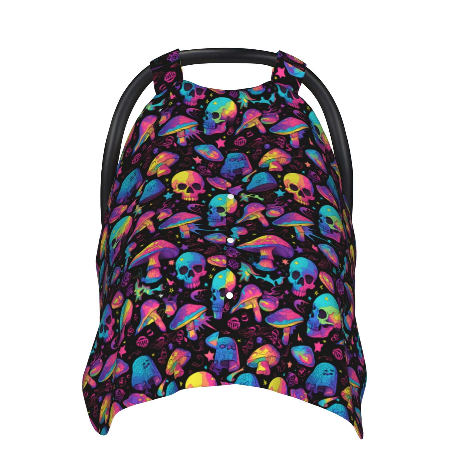 Naloa colorful mushroom Skull Baby Car Seat Cover, Breathable Baby Carrier Cover, Multiuse Baby Carrier Cover & Nursing Breastfeeding Cover