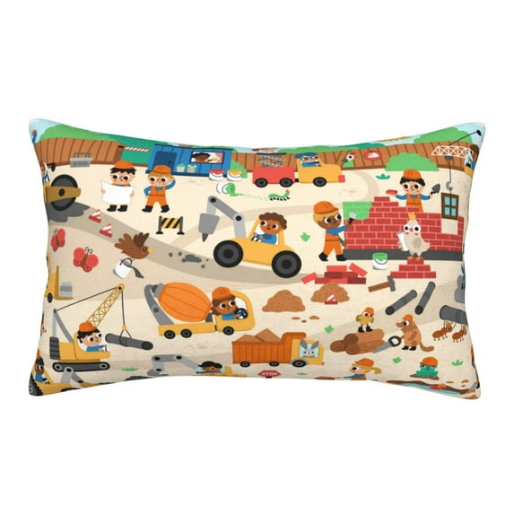 Naloa construction road work landscape Pillowcase, Cool Pillowcase, Lightweight, Breathable, Skin Friendly Pillowcase, Hidden Zipper (No pillow core)-14"x20"