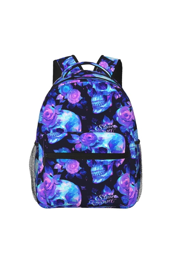 cool crystal Skull flower Print Solid Color Tie Formal Necktie for MenSuitable for business, daily life, work