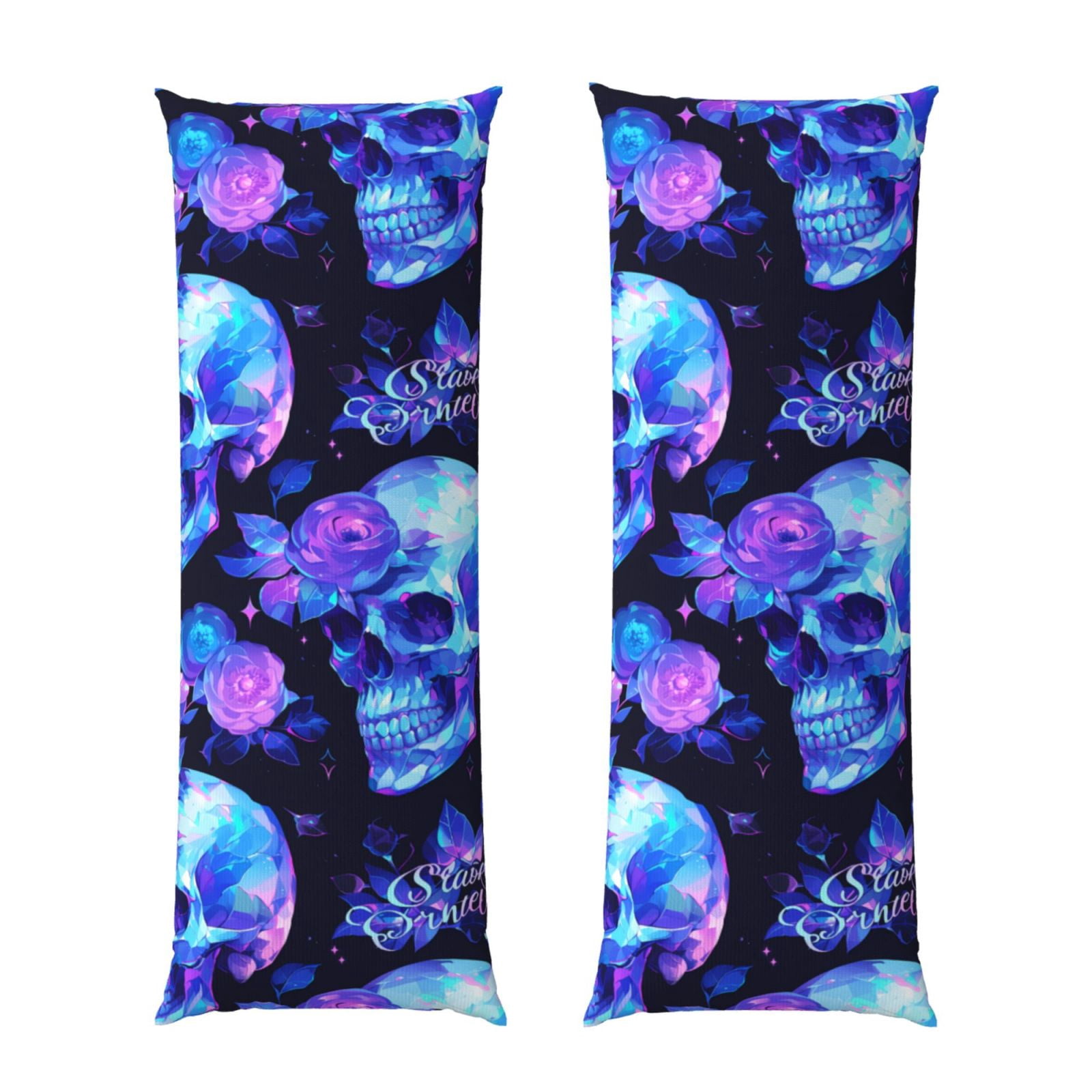 Naloa cool crystal Skull flower Super Soft 20x60 Body Pillow Case,Long Side Hidden Zipper（PILLOWS ARE NOT INCLUDED）