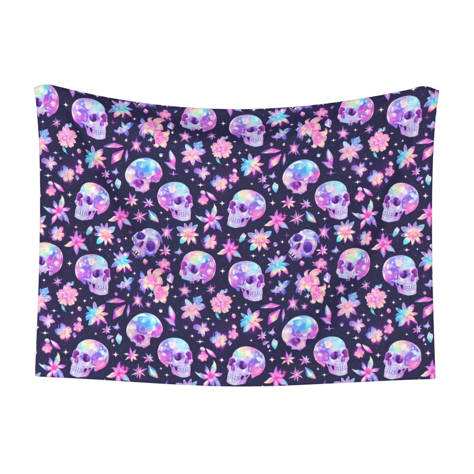 Naloa crystal Skull flower cool Dog Blanket, 3 Sizes Cat Blanket for Indoor Cats Large Medium Small Dog Gifts-Small