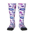 thumbnail image 1 of Naloa crystal Skull record lips Thigh High Socks Extra Long Stretchy Sock Women Over Knee High Opaque Stocking Daily Wear, 1 of 6
