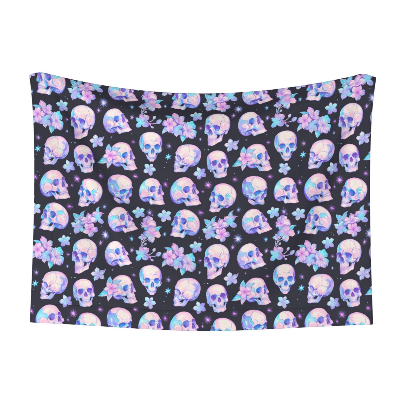 Naloa crystal flower Skull Dog Blanket, 3 Sizes Cat Blanket for Indoor Cats Large Medium Small Dog Gifts-Small