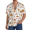 thumbnail image 1 of Naloa cute Rainbow Animal Men's Loose Fit Cuban Collar Short-Sleeve Shirt, Hawaiian Shirts, Mens Shirts Casual for Everyday Wear Outings-Large, 1 of 5