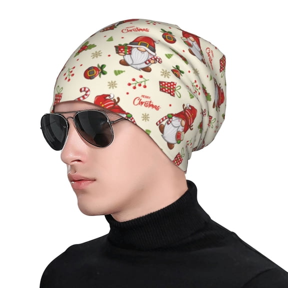 Naloa cute Santa with Gifts Soft Beanie Hat, Knit Beanie Daily Beanie in Fine Knit for Women Men Winter Travel, Outdoor