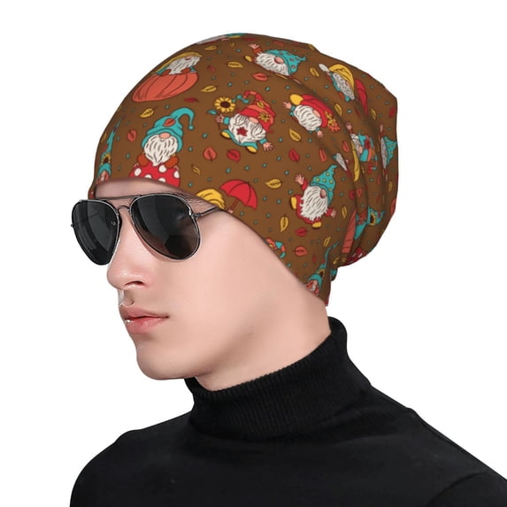 Naloa cute gnome Pumpkin Soft Beanie Hat, Knit Beanie Daily Beanie in Fine Knit for Women Men Winter Travel, Outdoor