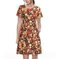 thumbnail image 1 of Naloa cute record music Skull Print Womens Summer A-Line Dress with Pockets,Short Sleeve Dresses,Flowy Beach Swing Dress for Vacation Travel, 1 of 6