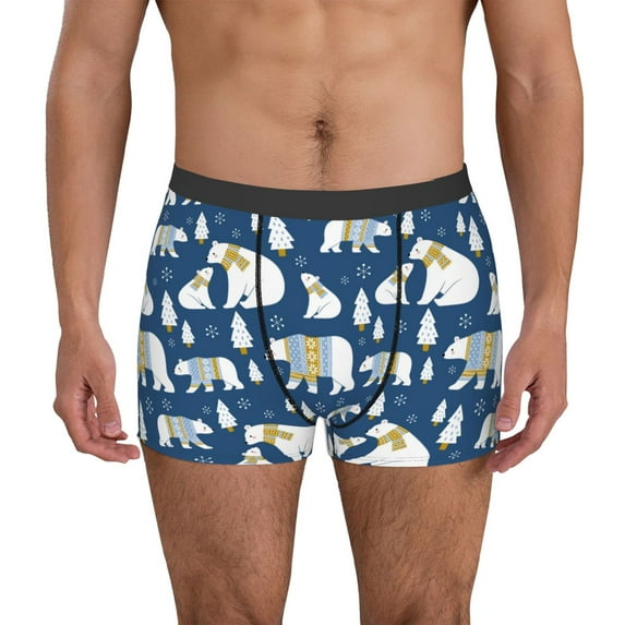 Naloa cute winter bear Mens Underwear - Boxers for Men, Mens Boxer Briefs, Classic Briefs for Men-Small