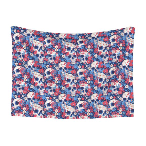 Naloa daisy Skull red flower Dog Blanket, 3 Sizes Cat Blanket for Indoor Cats Large Medium Small Dog Gifts-