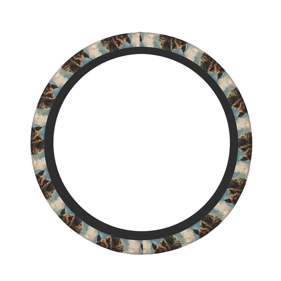 Naloa desert Man Shepherd Dog Elastic Steering Wheel Cover, Auto Steering Wheel Cover – 15 Inch, Fit Suvs,Vans Cars,Trucks