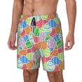 thumbnail image 1 of Naloa easter eggs Print Men Swim Trunks with Compression Liner ,Board Shorts,Men's Swim Shorts with Drawstring and Elastic Waistband-Large, 1 of 6