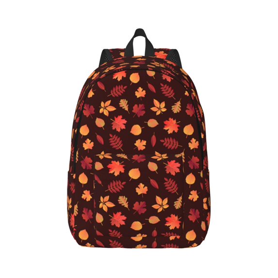Naloa fall Maple leaf Canvas Backpack for Men Women Rucksack Casual Travel Daypack College Tote Satchel Bookbag for Teens-Medium