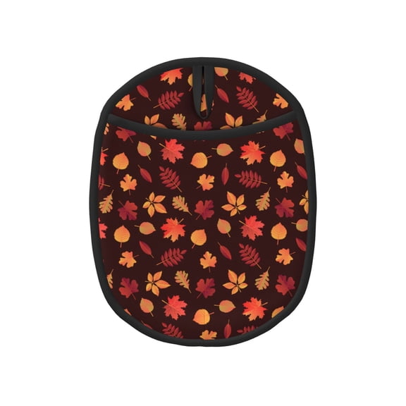 Naloa fall Maple leaf Silicone Pot Holders, Oven Mitts Heat Resistant Hot Pads, Non Slip Pot Holder for Kitchen Baking and Cooking 9.4 x 7.5 Inches