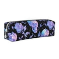 thumbnail image 1 of Naloa flower Skull crystal Leather Pencil Case, Makeup Pouch, Zipper Pouch for Daily Essentials, Storage Organizer, Cosmetics and Stationary Bag, 1 of 7