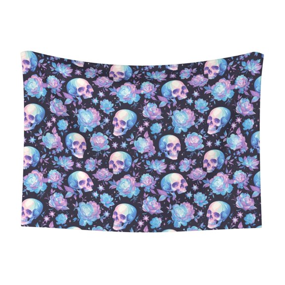 Naloa flower Skull in starry sky Dog Blanket, 3 Sizes Cat Blanket for Indoor Cats Large Medium Small Dog Gifts-Small