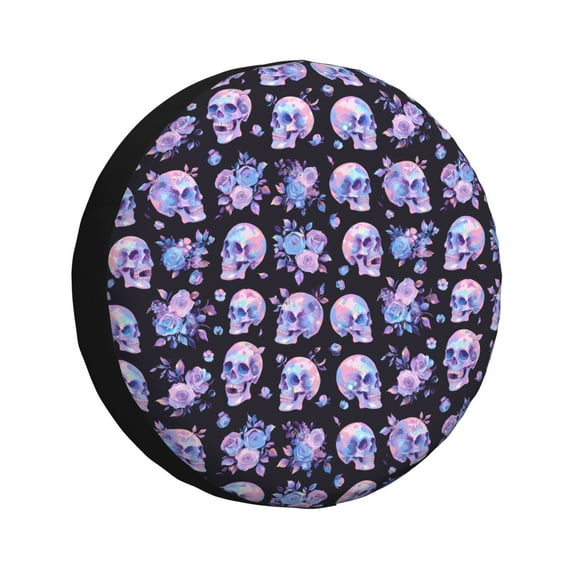 Naloa flower Skull rose PVC Leather Spare Tire Wheel Cover for Car Truck SUV Camper Trailer Universal Fit many size15 inch