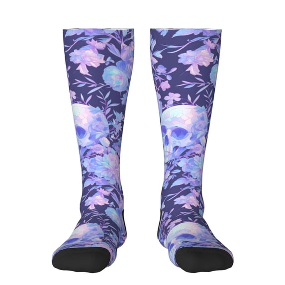 Naloa flower crystal Skull Thigh High Socks Extra Long Stretchy Sock Women Over Knee High Opaque Stocking Daily Wear