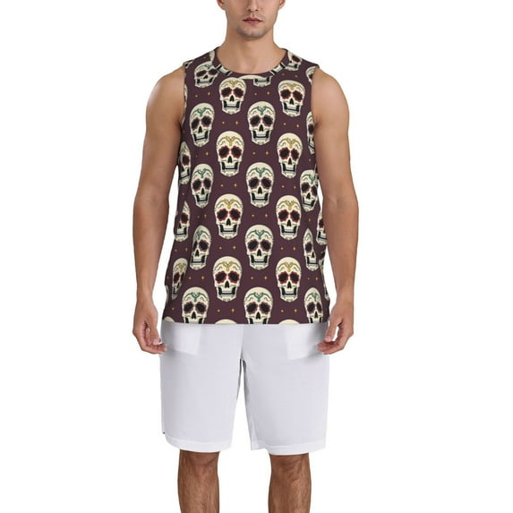 Naloa funny Skull star Basketball Jersey Reversible Men's Mesh Athletic Sports Shirts Training Practice S-4XLXX-Large