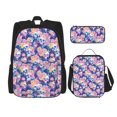 thumbnail image 1 of Naloa graffiti style Skull flower Print Large Capacity Backpack Lunch Bag Pencil Case Combination 3 Piece Set for Student, 1 of 8