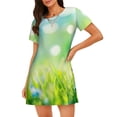 thumbnail image 1 of Naloa green grass and butterfly Print Women Nightgowns,Womens Loungewear,Short Sleeve Sleepwear,Comfy Ladies Nightdress, 1 of 6