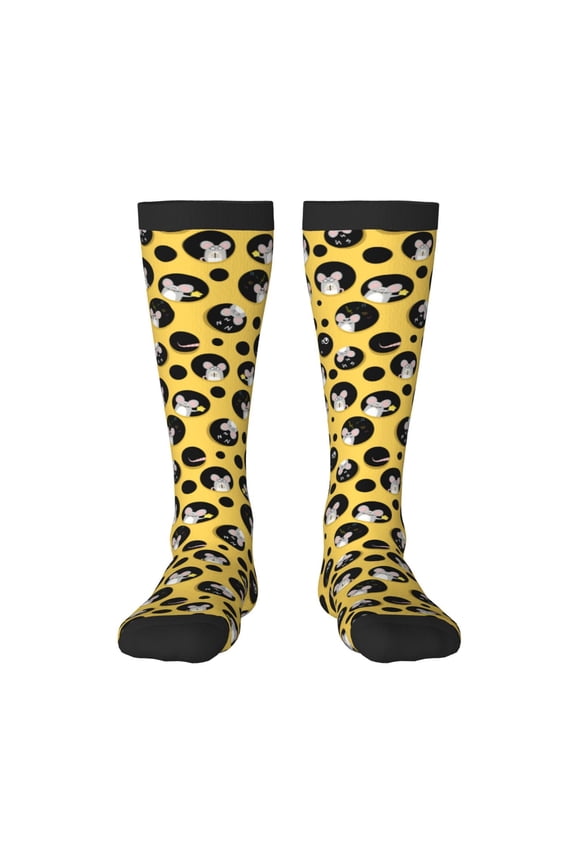 mouse live in cheese home Knee Socks, High Socks Long Stretchy Sock Women Knee High Stocking, Long Socks for Women