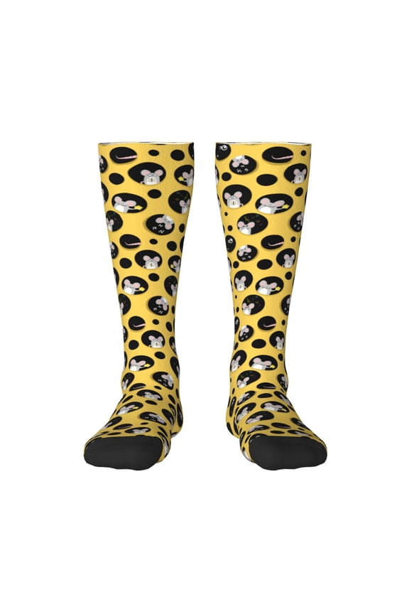 mouse live in cheese home Knee Socks, High Socks Long Stretchy Sock Women Knee High Stocking, Long Socks for Women