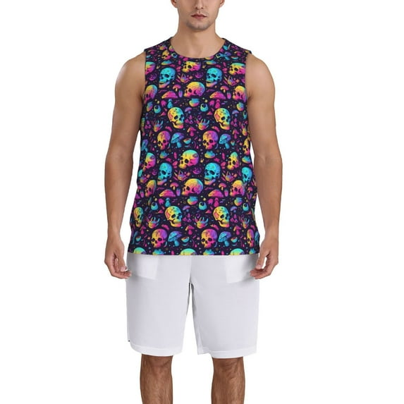Naloa mushroom Skull star Basketball Jersey Reversible Men's Mesh Athletic Sports Shirts Training Practice S-4XLLarge