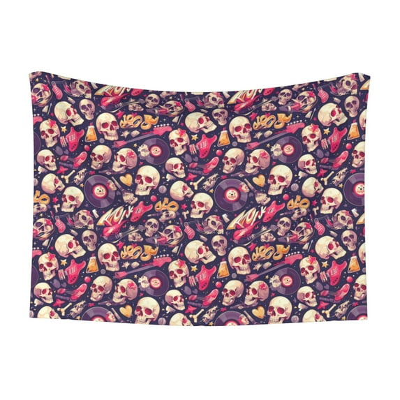 Naloa music Skull record Guitar Dog Blanket, 3 Sizes Cat Blanket for Indoor Cats Large Medium Small Dog Gifts-Medium