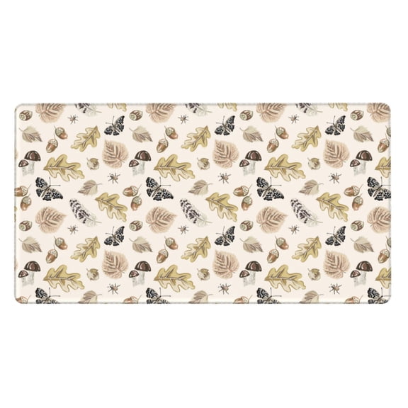 Naloa nuts leaf Butterfly Gaming Mouse Pad Large Mouse Mat Long Extended Desk Pad Non-Slip Rubber Mice Pads Stitched Edges Thin Pad (16x29.5 Inch)