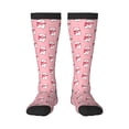 thumbnail image 1 of Naloa pink Scarf bear Knee Socks, High Socks Long Stretchy Sock Women Knee High Stocking, Long Socks for Women, 1 of 6