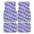 thumbnail image 1 of Naloa pinkk flower crystal Skull Car Foot Mat Set of 4 Pieces - Universal Floor Liner Neoprene Full Set Floor Mats for Cars Trucks SUV, 1 of 7