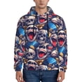 thumbnail image 1 of Naloa rock Skull blue record Men's Casual Hooded Collar Drawstring Hoodies Pullover Sweatshirts Casual Long Sleeve Shirts-Medium, 1 of 7