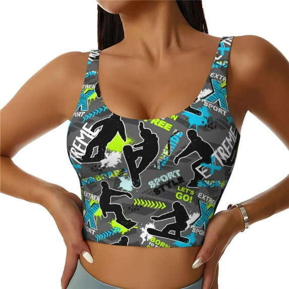 Naloa sport sonw board Sports Bras for Women,Sports Bras for Women High Support with Removable Pads-Medium