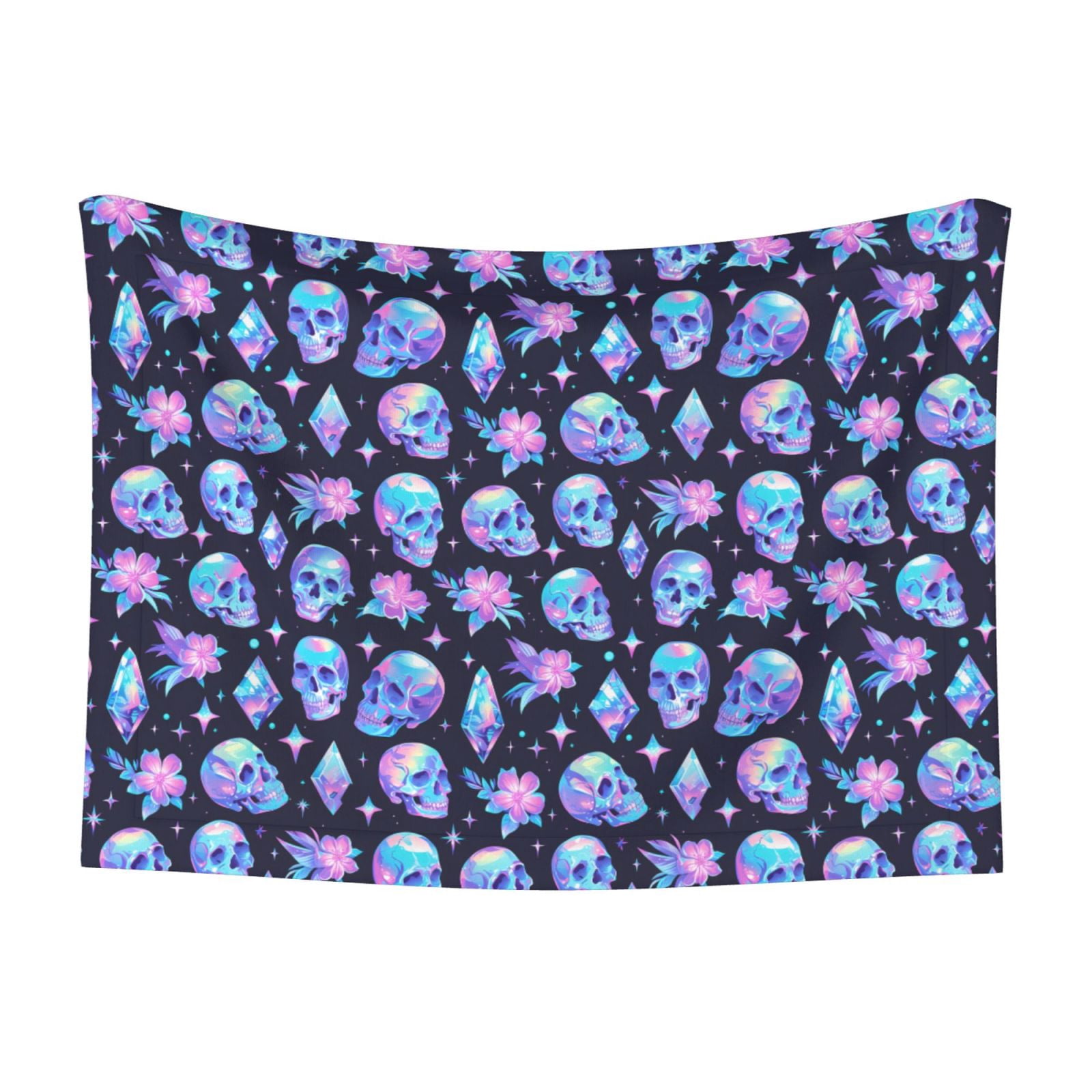 Naloa star Skull flower crystal Dog Blanket, 3 Sizes Cat Blanket for Indoor Cats Large Medium Small Dog Gifts-Large