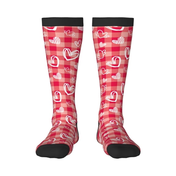 Naloa valentine day with heart Knee Socks, High Socks Long Stretchy Sock Women Knee High Stocking, Long Socks for Women