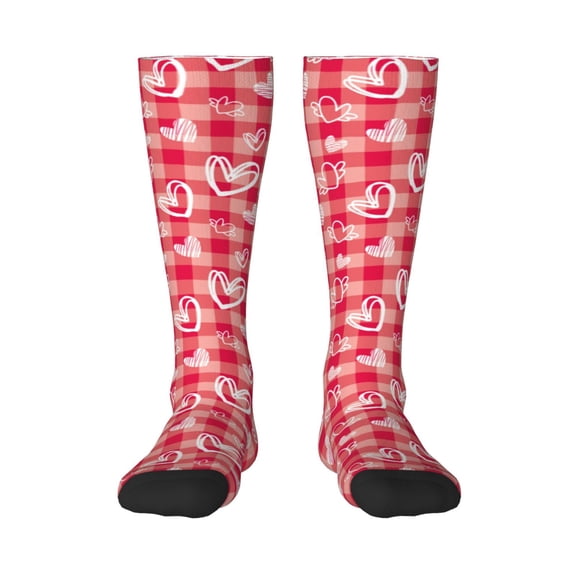 Naloa valentine day with heart Knee Socks, High Socks Long Stretchy Sock Women Knee High Stocking, Long Socks for Women