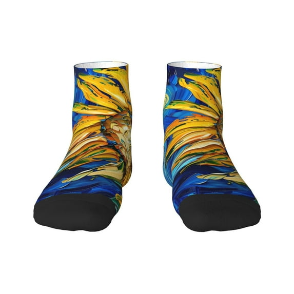 Naloa vintage Starry Sunflower Ankle Socks for Women Non Slip Socks No Show Socks Classic Low Cut Casual Socks Casual Socks