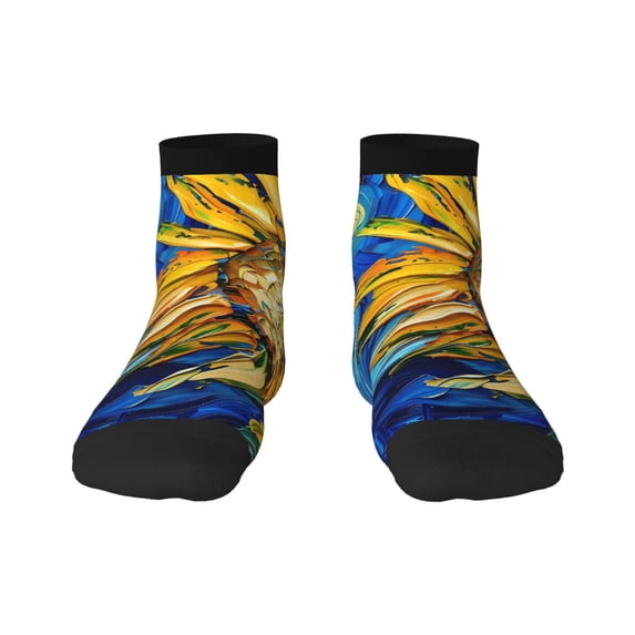 Naloa vintage Starry Sunflower Ankle Socks for Women Non Slip Socks No Show Socks Classic Low Cut Casual Socks Casual Socks