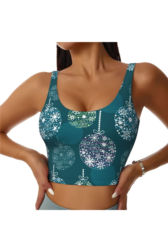 whiter Snowflake balloons Sports Bras for Women,Sports Bras for Women High Support with Removable Pads-Medium