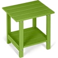 thumbnail image 1 of Nalone 2-Tier Outdoor Side Table - Weather-Resistant HDPE Rectangular Lime Patio End Table, 1 of 7