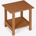 thumbnail image 1 of Nalone 2-Layer Outdoor Side Table, HDPE Weather-Resistant Adirondack with Storage Shelf for Living Room Bedroom, Outdoor Side Table, Patio End Table Outside-Teak, 1 of 6