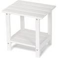 thumbnail image 1 of Nalone 2-Tier Outdoor Side Table, HDPE All Weather Adirondack Patio End Table, Outside End Table for Indoor Living Room Bedroom Porch Backyard, White, 1 of 7