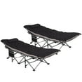 thumbnail image 1 of Nalone 2Pcs Camping Cots with Foldable Mattress Camping Bed for Adults Home Office Outdoor(Black), 1 of 8