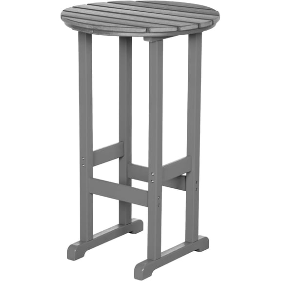 Nalone 40" Outdoor Bar Table, HDPE Height Patio Counter Round Cocktail Table, Bistro Pub Table for Deck, Porch, Backyard, Garden (Grey)