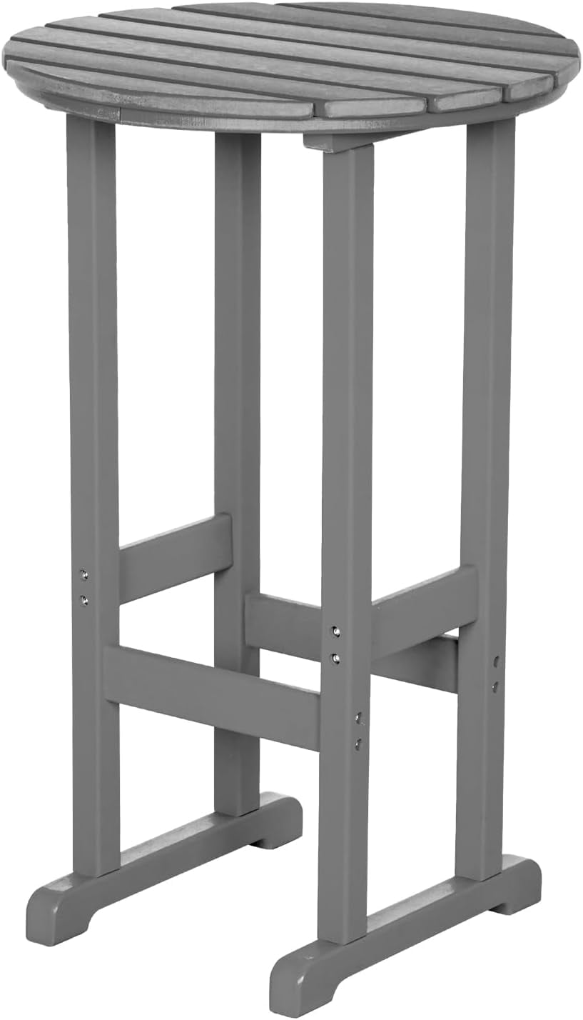 Nalone 40" Outdoor Bar Table, HDPE Height Patio Counter Round Cocktail ...