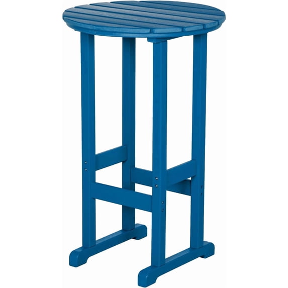 Nalone 40" Outdoor Bar Table, All Weather HDPE Bar Height Patio Table Counter Round Patio Cocktail Bar Table, Tall Bistro Table Pub Table for Deck, Porch, Backyard, Garden (Naby Blue)