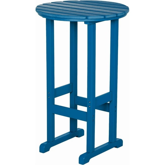 Nalone 40" Outdoor Bar Table, All Weather HDPE Bar Height Patio Table Counter Round Patio Cocktail Bar Table, Tall Bistro Table Pub Table for Deck, Porch, Backyard, Garden (Naby Blue)