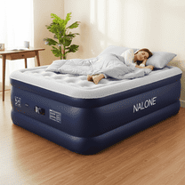 Nalone Twin Air Mattress with Built in Pump, 18 Inflatable Air Beds Blow Up Mattress, Puncture-Resistant, Quick Inflation/Deflation, Portable for camping & Guests 500lbs