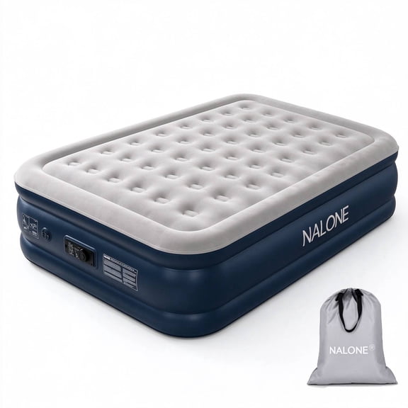 NALONE Twin Air Mattress with Built-in Pump, Blow Up Mattress Inflatable Air Bed for Camping & Travel