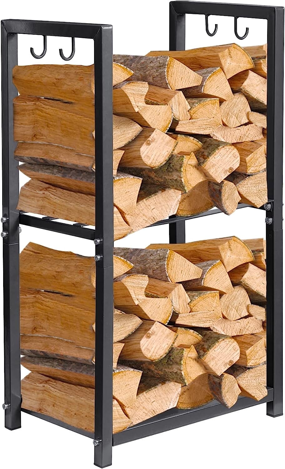 Nalone Elegant and Durable Firewood Rack Space Saving Design Rustic Farmhouse Steel
